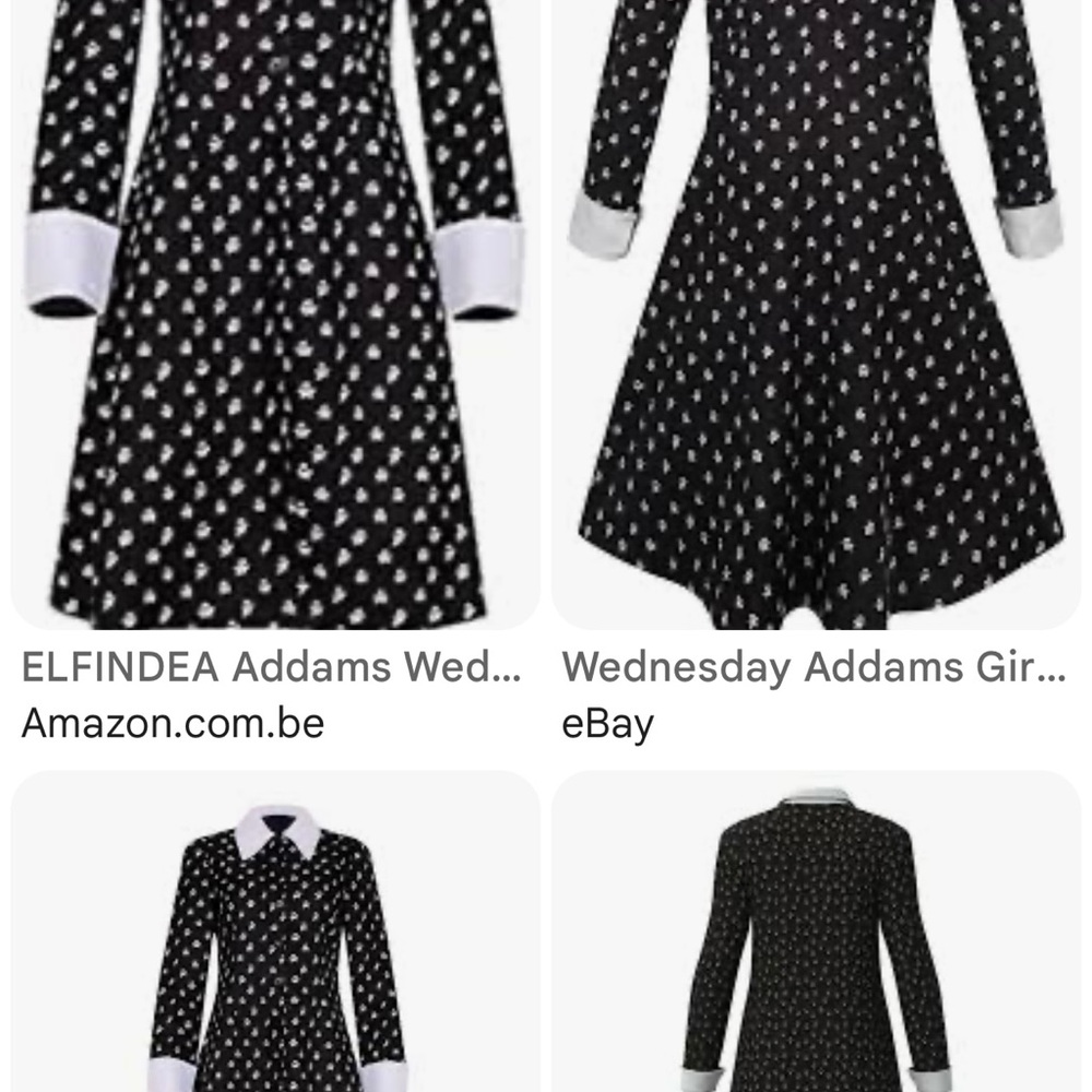 # 0757 + Wednesday TV Series Stylish Black and White Dress - Picture 5 of 9